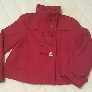 Gap Kids Peacoat Double Breasted Red Wool Blend (girls 10)
